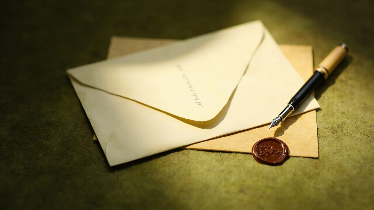 Editorial photo of a closed envelope on green felt, account closure moment